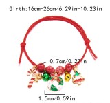 Christmas Bracelet Fashion Handmade Christmas Tree Elk Cane Bell Pendant Bracelet