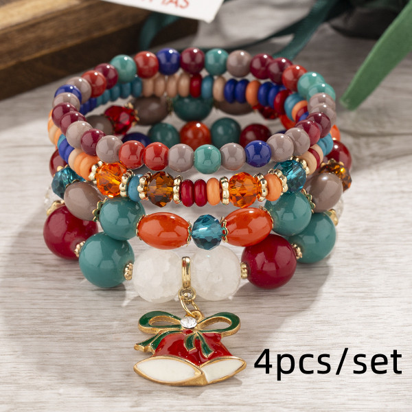 Christmas Gift Bohemian Multi layer Beaded Jewelry DIY Crystal Beaded Christmas Bracelet