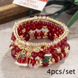 Christmas Gift Bohemian Multi layer Beaded Jewelry DIY Crystal Beaded Christmas Bracelet