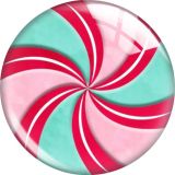 20MM Christmas Colored Candy Picture Cartoon  glass snap button charms