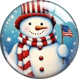 20MM Christmas Snowman Cartoon  glass snap button charms