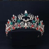Christmas Alloy Crystal Crown Wedding Ball Party Bridal Crown