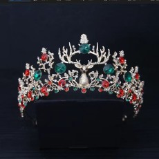 Christmas Alloy Crystal Crown Wedding Ball Party Bridal Crown