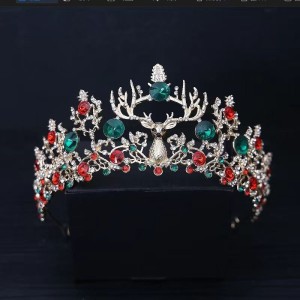 Christmas Alloy Crystal Crown Wedding Ball Party Bridal Crown