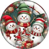 20MM Christmas Snowman Cartoon  glass snap button charms