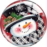 20MM Christmas Snowman Cartoon  glass snap button charms