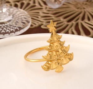 Metal Plated Christmas Tree Napkin Buckle Hotel Table Napkin Ring