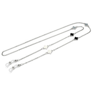 Stainless Steel Clover Lucky Sunglasses Presbyopia Glasses Chain Glasses Rope Neck Hanging