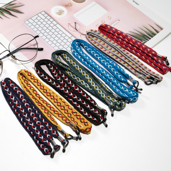 Colored Non Metallic Neck Hanging Glasses Rope Chain Retro Sports Travel Glasses Anti Loss Rope