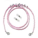 LOVE Colorful Rice Beads English Letter Glasses Chain Fashion Mask Rope Hanging Rope