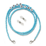 LOVE Colorful Rice Beads English Letter Glasses Chain Fashion Mask Rope Hanging Rope