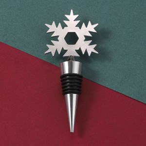 Christmas Snowflake Red Wine Stopper Creative Zinc Alloy Bottle Stopper Holiday Party Gift Wine Freshness Sealing Stopper