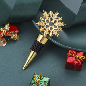 Christmas Snowflake Red Wine Stopper Creative Zinc Alloy Bottle Stopper Holiday Party Gift Wine Freshness Sealing Stopper