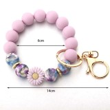 Sunflower Bracelet Silicone Bead Bag Pendant Bracelet Keychain