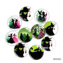 20MM Evil Witch Wicked Cartoon  glass snap button charms