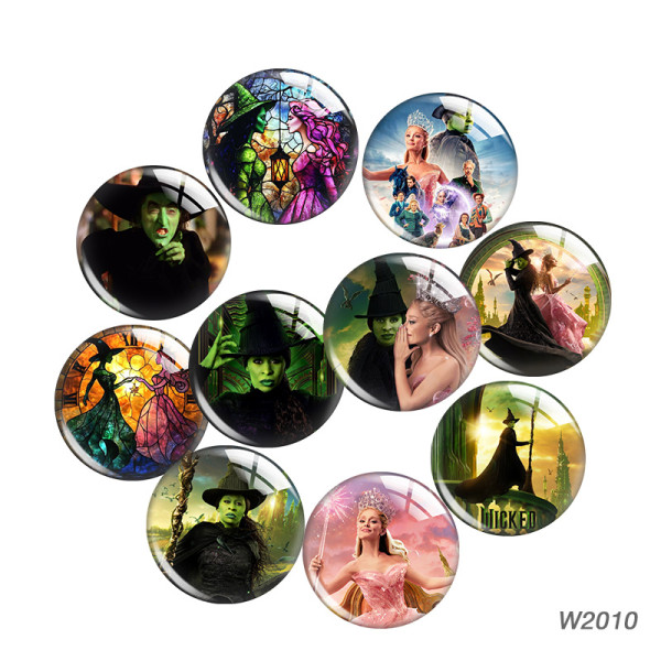 20MM Evil Witch  Wicked Cartoon  glass snap button charms