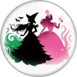 20MM Evil Witch Wicked Cartoon  glass snap button charms