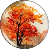 20MM 10pcs/lot Thanksgiving Maple Leaf Tree glass snap button charms