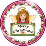 20MM 10Pcs/lot Christmas Print glass snap button charms