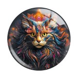 20MM 10pcs/lot cat Print glass snap button charms