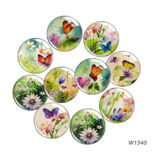 20MM 10pcs/lot butterfly glass snap button charms
