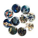 20MM 10Pcs/lot animal glass snap button charms