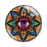 20MM 10pcs/lot eye Print glass snap button charms