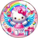20MM 10pcs/lot KT Cat glass snap button charms