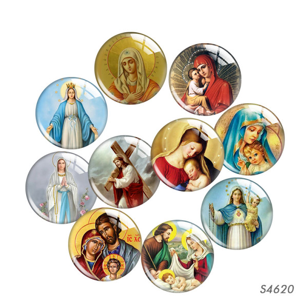 20MM 10pcs/lot Jesus glass snap button charms
