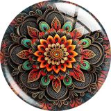 20MM 10pcs/lot Mandala pattern Print glass snap button charms