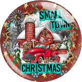 20MM 10Pcs/lot Christmas Print glass snap button charms