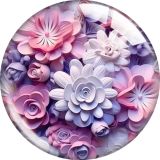 20MM 10pcs/lot flower Cartoon  glass snap button charms