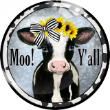 20MM 10Pcs/lot Cow Print glass snap button charms