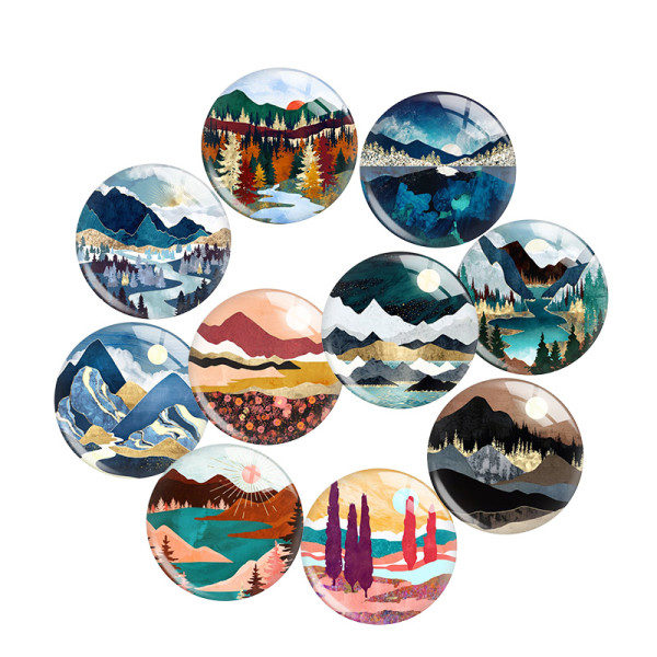 20MM 10Pcs/lot views star moon glass snap button charms
