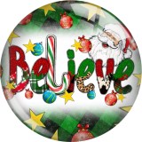 20MM 10Pcs/lot Christmas Print glass snaps buttons  DIY jewelry