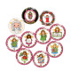 20MM 10Pcs/lot Christmas Print glass snap button charms