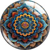 20MM 10pcs/lot Mandala pattern Print glass snap button charms