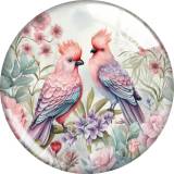 20MM 10pcs/lot bird Print glass snap button charms