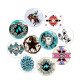 20MM 10pcs/lot Western Cowboy Totem  Print glass snap button charms