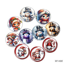 20MM 10pcs/lot Christmas Cartoon  glass snap button charms