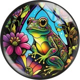 20MM 10Pcs/lot  animal Print glass snaps buttons  DIY jewelry