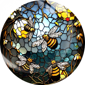 20MM 10Pcs/lot bee Print glass snap button charms