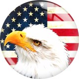 20MM 10Pcs/lot American Flag Print glass snaps buttons  DIY jewelry