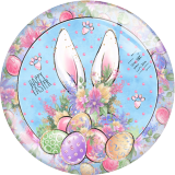 20MM 10Pcs/lot Rabbit Easter Print glass snap button charms