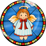 20MM 10Pcs/lot Christmas Print glass snap button charms