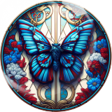 20MM 10Pcs/lot butterfly Print glass snap button charms