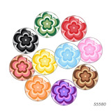 20MM 10pcs/lot Colorful flowers glass snap button charms