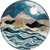 20MM 10Pcs/lot views star moon glass snap button charms