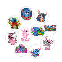 20MM 10Pcs/lot Stitch glass snap button charms