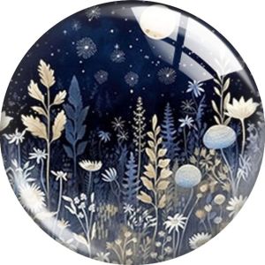 20MM 10pcs/lot Moon scenery Cartoon  glass snap button charms
